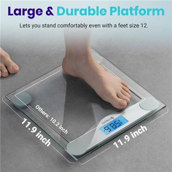 Etekcity Digital Body Weight Bathroom Scale Large Blue LCD Backlight Display - Picture 4 of 7